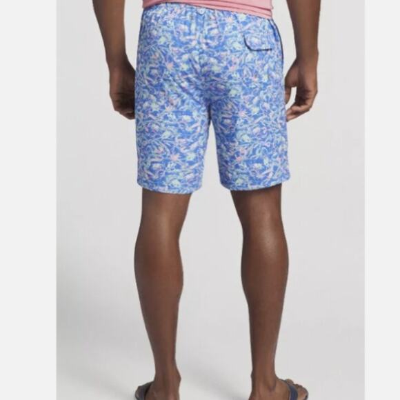 Peter Millar Men's Infinity Pool Blue Oceantime Graphic Print 8" Swim Trunks S - Picture 4 of 7